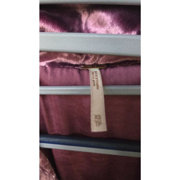 Free People Purple Velvet Bomber Jacket Size XS - Picture 5 of 5